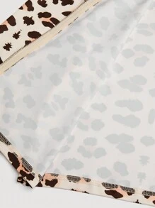 Flirla Plus Size Women Leopard Print Long Sleeve Zip-Up Hooded Jacket And Flared Pants 2 Pieces Set