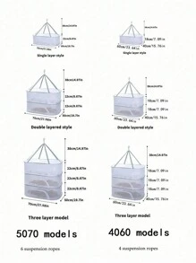 Składana suszarka do ubrań 1 szt.: wiatroodporne haczyki i zamek błyskawiczny, obrotowy o 360°, duża, oddychająca siatka zapewniająca równomierne suszenie, chroniąca przed owadami, oszczędzający miejsce organizer na pranie (1/2/3 warstwy)