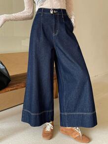DAZY Quần Jeans Nữ Mùa Hè Mới Rộng Rãi Thường Ngày Cổ Điển Đã Giặt - Màu xanh lam - Xem 6