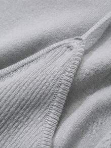 DAZY 1pc Women's Solid Color 2 In 1 Fitted Long Sleeve Crew Neck Sweater, Fall Clothes - Grey - View 3