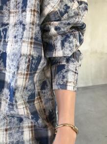 FRIFUL Bluză lejeră pentru femei, casual, în carouri, vopsită în carouri, toamnă, flanel pentru femei, haine de toamnă pentru femei, top cu mânecă lungă