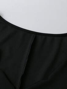 SHEIN Clasi Vestido midi de línea A con estampado de lunares y flores, mangas abullonadas, elegante y vintage, tallas grandes para mujeres, perfecto para el Día de San Valentín