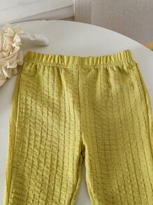 Elladie kids 2pcs Young Girl Flower Decor Patchwork Ruffle Hem Camisole And Flared Pants Cute Set - Multicolor - View 6