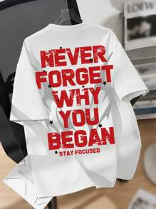 SHEIN 3 件套青少年男孩休闲简约字母图案宽松圆领短袖 T 恤，夏季 - 彩色 - 查看 3