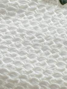 Swim Mod New Textured Fabric Women Summer Vacation Bandeau Ruffled Bikini Set - White - View 6