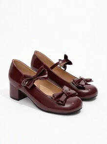Dola Lovely Vrouwen glanzende strik decor mode hoge hak pumps