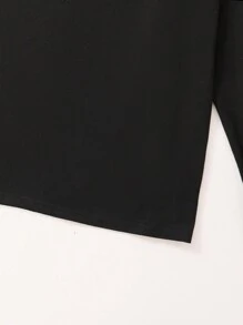 SHEIN 女士圆领长袖印花主题字母卫衣,家庭套装 (4件单独出售),秋冬 - 黑色 - 查看 4