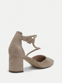 CUCCOO BIZCHIC Zapatos de tacón alto de punta afilada con diseño simple, para uso casual diario