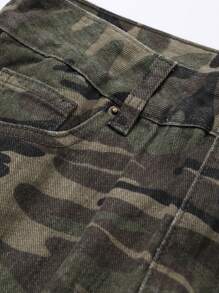 DAZY Pantalones vaqueros sueltos y casuales de verano para mujer con estampado de leopardo