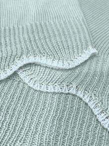 Calvaya Plus Scallop Trim Drop Shoulder Sweater, For Winter Knit Pullover Fall Sweater - Baby Blue - View 6