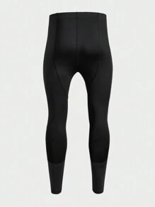 Manfinity Sport Corelite Leggings deportivos casuales minimalistas de ajuste ceñido con parches de unicolor para hombres