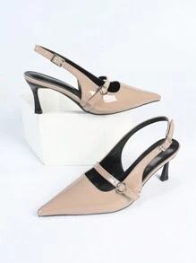 CUCCOO BIZCHIC 2025 Spring/Summer New Fashionable Sexy High Heels Pointed Toe Backless Pumps, Suitable For Date And Stylish Outfit - Dusty Pink - View 5