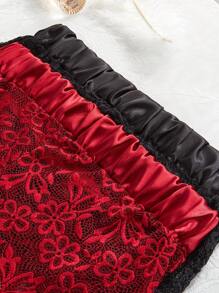 2pcs Set Sheer Lace Sexy Sleepwear Shorts - Multicolor - View 4
