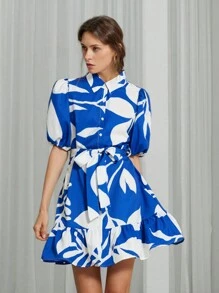 Aveloria Modichic Vestido De Manga Curta Estampado Aleatório