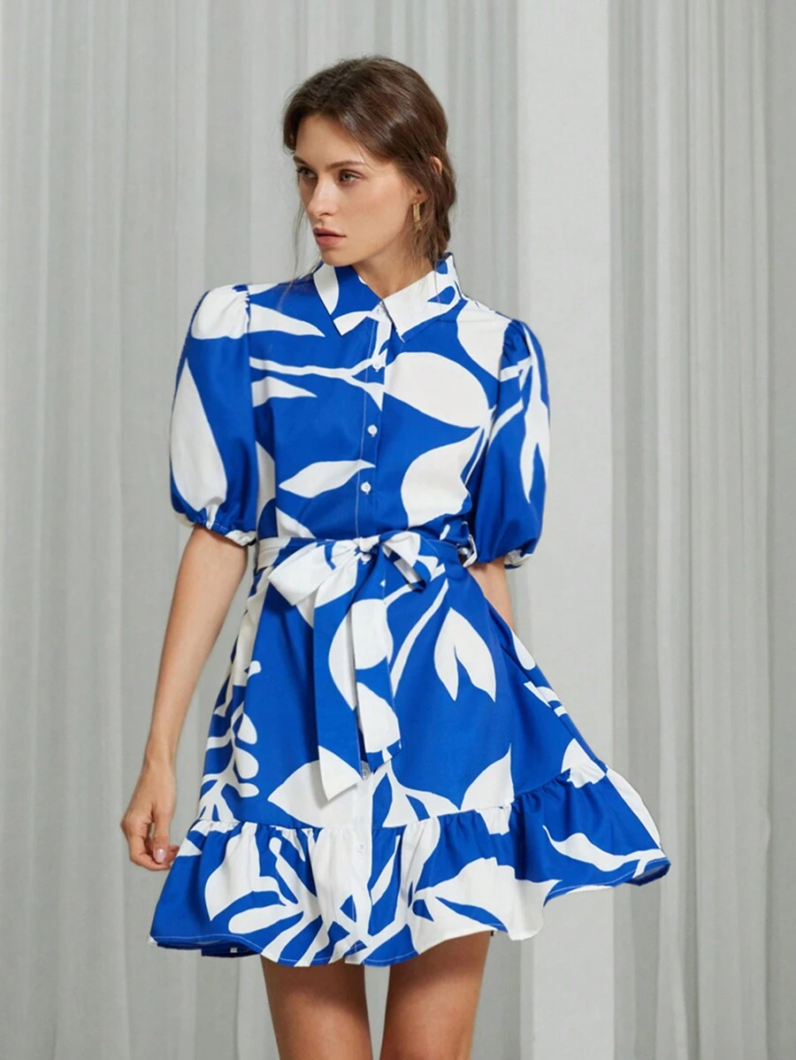 Aveloria Modichic Vestido De Manga Curta Estampado Aleatório