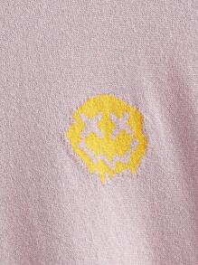 Manfinity Homme Suéter de cuello redondo de manga larga, corte holgado y estampado casual para hombres, otoño/invierno - Rosa vieja - Ver 3