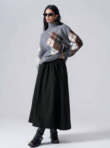 TrendSteals 斋月女士基本款百褶裙 - 灰色 - 查看 4