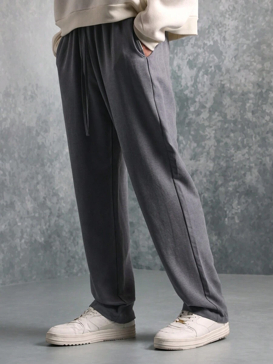 SUMWON Premium Straight Fit Sweatpants Casual Athletic Jogger With Side Pockets Comfortable Lounge Wear For Workout Training Gym Autumn Winter - Grey - View 1