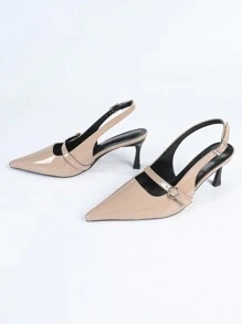 CUCCOO BIZCHIC 2025 Spring/Summer New Fashionable Sexy High Heels Pointed Toe Backless Pumps, Suitable For Date And Stylish Outfit - Dusty Pink - View 4