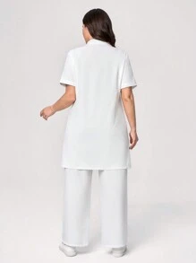 TaskEZ 大码护理服，带口袋的短袖上衣和长裤