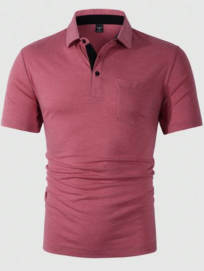 Manfinity Sport Corelite 男士休闲纯色短袖运动 Polo 衫