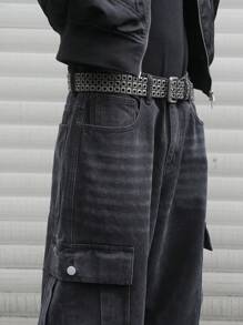 Manfinity EMRG Men's Casual Denim Jeans, Minimalist & Fashionable For Everyday Wear - Black - View 7
