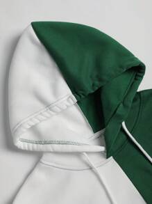 Manfinity LEGND Sudadera con capucha de talla grande para hombre, informal, de retales y bloques de color, para otoño/invierno