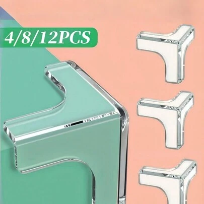 4/8/12 stuks kristalheldere siliconen hoekbeschermers, beschermende meubelbeschermers, zelfklevende zachte randbeschermers, anti-botsingspads voor tafel, bureau, kastwand, geen residu.