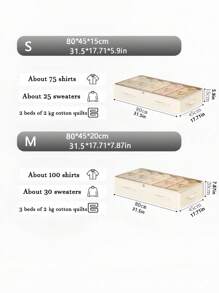 1 pièce Boîte de rangement sous le lit, boîtes de rangement sous le lit, boîte de rangement sous le canapé pour vêtements et couvertures, boîte de rangement polyvalente pour jouets et articles divers, sac de rangement de couvertures épaissi, boîte de rangement de couvertures pour le placard de la maison, boîte de rangement de vêtements pour décorations, décorations d'automne, décorations de fête, décorations de chambre, décorations de maison, décorations de chambre à coucher