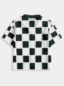 GENTILAND Men's Knitted Plaid Collar Short Sleeve Cardigan Suitable For Everyday Wear Beach Shirt - Multicolor - View 2