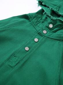 Manfinity Hypemode Men Casual Denim Jacket, Minimalist & Fashion, Everyday Wear, Fall - Green - View 5