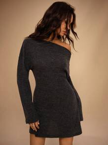 Forever 21 Robe mini taille haute de couleur unie décontractée pour femme