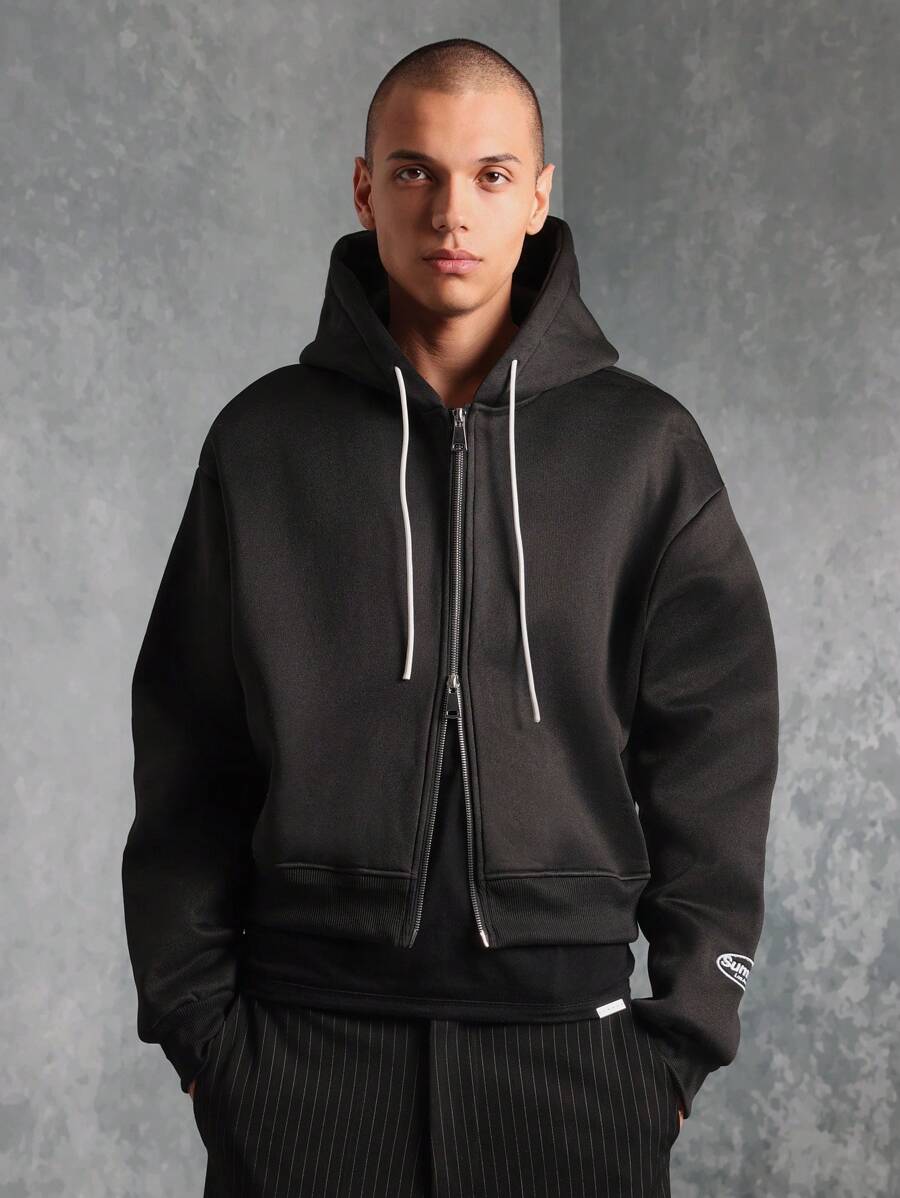 SUMWON 优质拉链连帽衫宽松版型厚重运动衫运动冬春运动休闲必备街头服饰健身训练