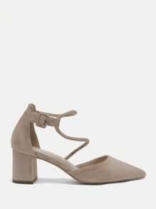 CUCCOO BIZCHIC Zapatos de tacón alto de punta afilada con diseño simple, para uso casual diario