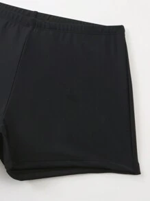 Swim Lushoire 夏季海洋的秘密新款朴素连体泳衣，修身性感植物印花比基尼女式三角泳裤 - 黑色 - 查看 8