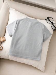 SHEIN Playful Pals Ropa para bebés niños - Camisa polo de manga corta casual para hombres con patrón de caballo bordado, textura con cuentas, adecuada para actividades al aire libre y en interiores en primavera y verano