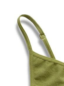 Ocili صدرية نسائية سلسة مرنة مخدّدة، للارتداء اليومي المريح - أخضر عسكري - مشاهدة 4