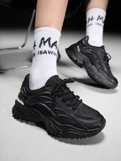 SHEIN X Lucía Bellido Vate Women's Casual Shoes For Summer Vacation Shoes Summer Sports Shoes Casual Shoes Back To School Shoes College Student Shoes Fall, Chunky Shoes For Women Spring Shoes Easter Tainers Back To School