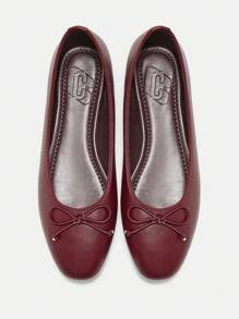 CUCCOO BIZCHIC Women's Solid Color Casual Slip-On Flat Shoes With Bow Decor Valentine's Day - Hot Pink - View 2