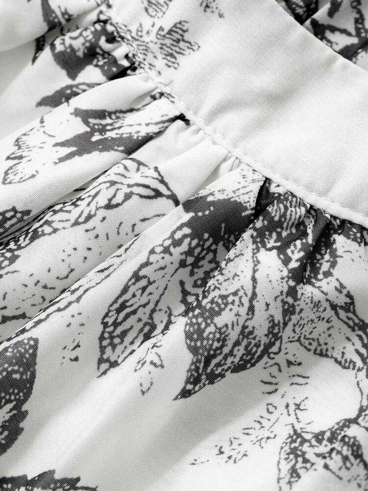 2 Pieces All-Over Floral Print Tank Top And Skirt Set For Women