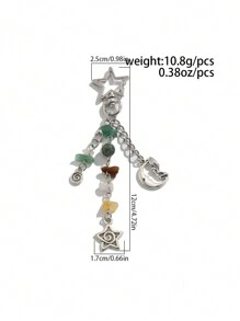 ROMWE Kawaii 1 chiếc móc khóa túi xách hình học xoáy ngôi sao mặt trăng pha lê tiên nữ thời trang Hippie - Nhiều màu - Xem 5