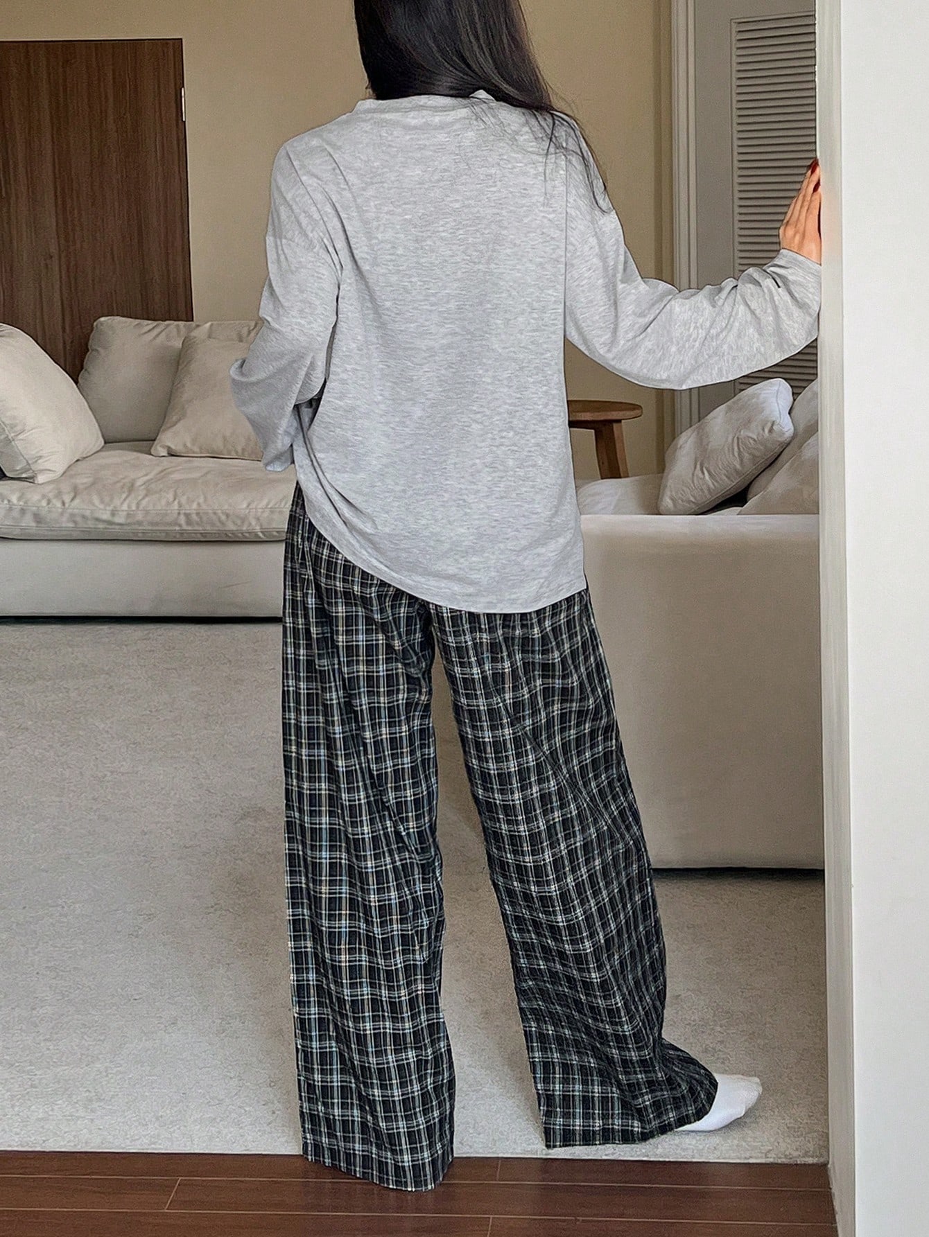 DAZY مجموعة بيجامة مطبوعة مريحة وفضفاضة للنساء، مل...