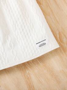 SHEIN 青少年女孩纹理针织连帽衫和 A 字裙休闲装