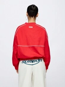 SUMWON WOMEN Classic Athletic Bomber Performance Jacket Modern Urban Streetwear Fall Winter Sports Team Outerwear Full Zip Active Daily Essential Ribbed Casual