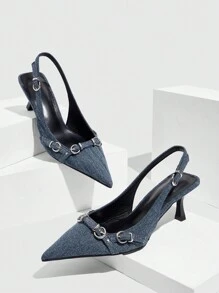 CUCCOO GRLICON Women's Y2K Punk Style High Heel Pumps, Suitable For Spring/Summer, Vacation, Travel, 2000's Style - Blue - View 7