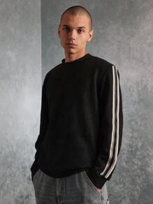 SUMWON Cozy Sweatshirt Slim Fit Casual Long Sleeve Sportswear Fleece Workout Active Athletic Classic Fall Winter Fashion Sweat Top - Black - View 2