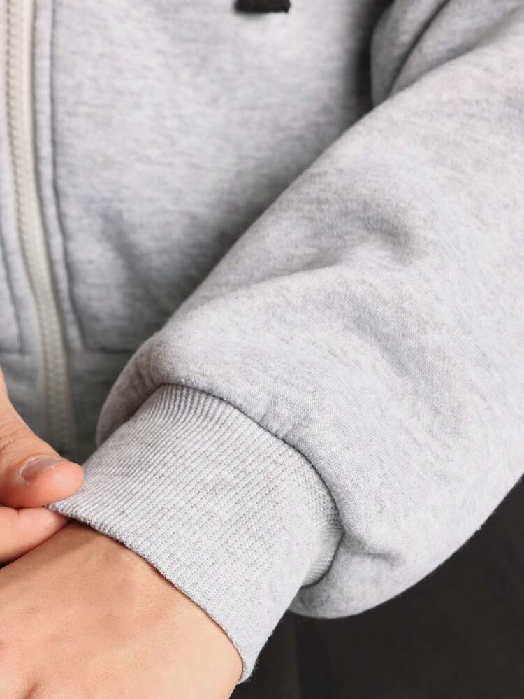 Sudadera con capucha extragrande de polar grueso y cremallera completa