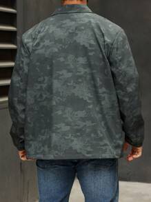 Manfinity Homme Plus Size Men Casual Camouflage Print Jacket For Autumn