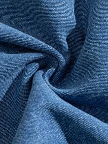 SHEIN Pantalones cortos vaqueros blancos rasgados y deshilachados para adolescentes, para atuendos de primavera y verano de chicos adolescentes - Azul - Ver 6