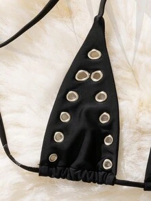 Swim SXY Rivet 性感派对音乐节日常休闲度假海滩镂空泳装比基尼上衣